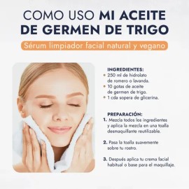 Aceite De Germen De Trigo 100 Puro Capilar Facial Cosmetico anti-edad cicatrizante calmante, Hebbe Cosmetics  Ludika 100ml                            