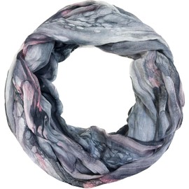 Jeamis Rainbow Silk Loop Colour Gradient Spring Round Scarf Rainbow Stripes Summer Lightweight Scarf Stole, gray