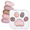 ZVEV Eye Shadow Paw Palette, Natural, Cat, 5 Colors, Eye