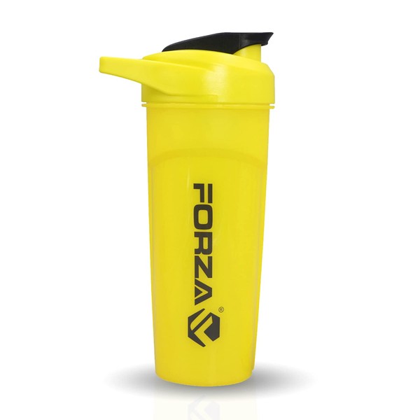 Forzagen Shaker Bottle 20 oz - Protein Shaker Bottle for Pre & Post workout drinks - Classic Protein Mixer Shaker Bottle (Yellow, 1 Pack)