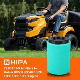Hipa 22 083 01-S 22 883 01-S1 Air Filter for Cub Cadet XT1 LT42 Kohler 5400 Series KS530-595 17 18 19 19.5HP Engine Lawn Mower Replace for 490-200-K072 2288301-S 22-083-01 Air Filter Pack of 2