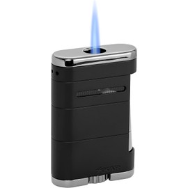 XIKAR Allume Triple Jet Tabletop Lighter, Engineered for Performance, Crisp Side Squeeze Ignition, Tuxedo Black