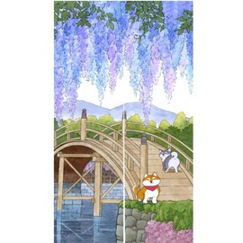 Noren Noren Fashionable Owl Starfish Maneki Cat Dog Sunflower Room Divider Curtain Blindfold Soft Decorative Entrance Hot Springs Inn Hotel Hallway Bath Washroom Toilet Door Kitch Living Room