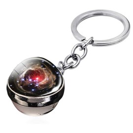 [ALOHAMONI] Planet Keychain, Earth, Moon, Sun, Planets, Universe, Galaxy, World Map, Globe, Vintage Luminous Luminous Ball, Keychain, Key Ring, Bag Charm, Accessory, Eurasia, America, Continent