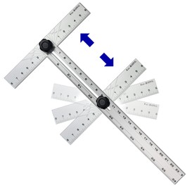 Triangle Ruler Square Carpentry Squares Folding Aluminium Frame Construction Tools Combination 24/48 Inches in Framing Roofing Stair Work Woodworking Movable Right Angle 90°45 Degree Angle Ruler