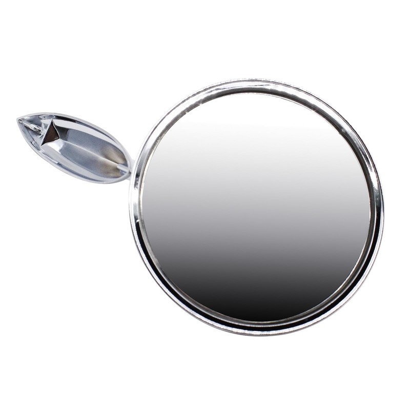 Prefer Warehouse Pair Chrome Round Bowtie Outside Rearview Mirrors Ribbed