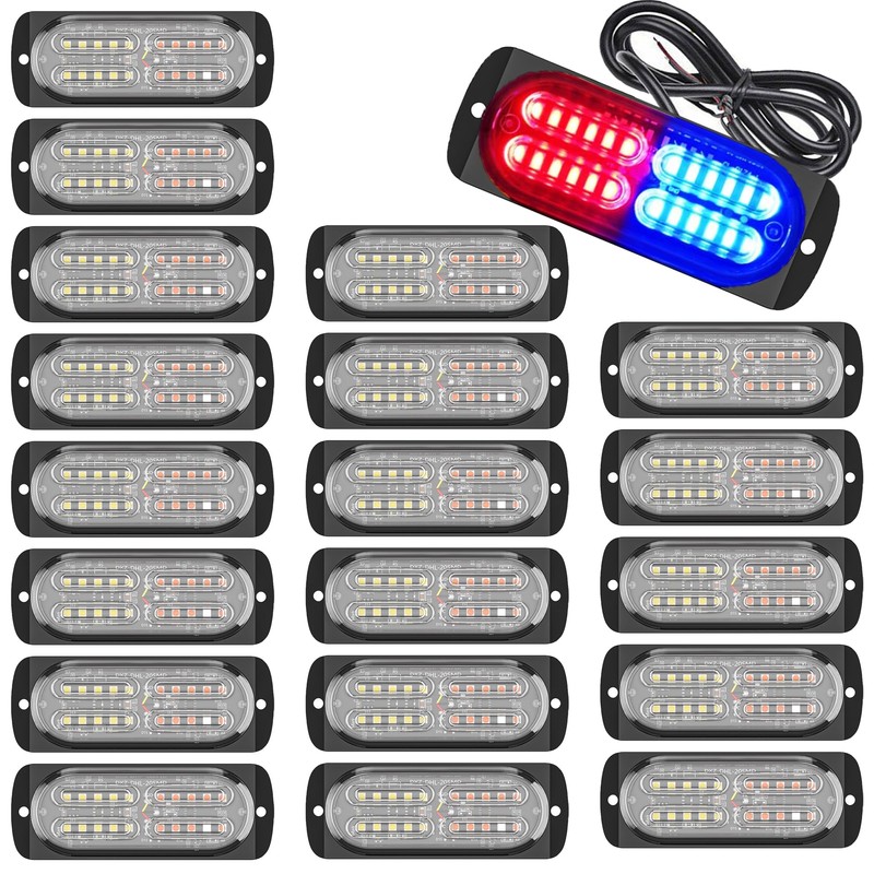 Leiboow 20-Pack Aluminum LED Strobe Light – 20 LEDs Per