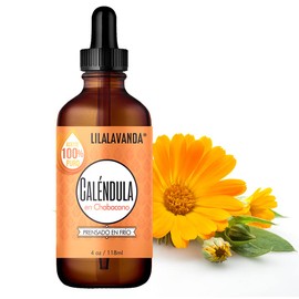 Aceite de Caléndula Orgánico 100% Puro - hidratación profunda para toda la familia - Ideal para masajes y aromaterapia - 118ml