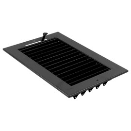 12"w X 4"h Adjustable AIR Supply Diffuser - HVAC Vent Cover Sidewall or Ceiling - Grille Register - High Airflow - Black [Outer Dimensions: 13.75"w X 5.75"h]