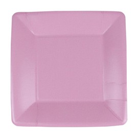 Caspari Grosgrain Square Paper Salad & Dessert Plates in Light Pink - 16 Count