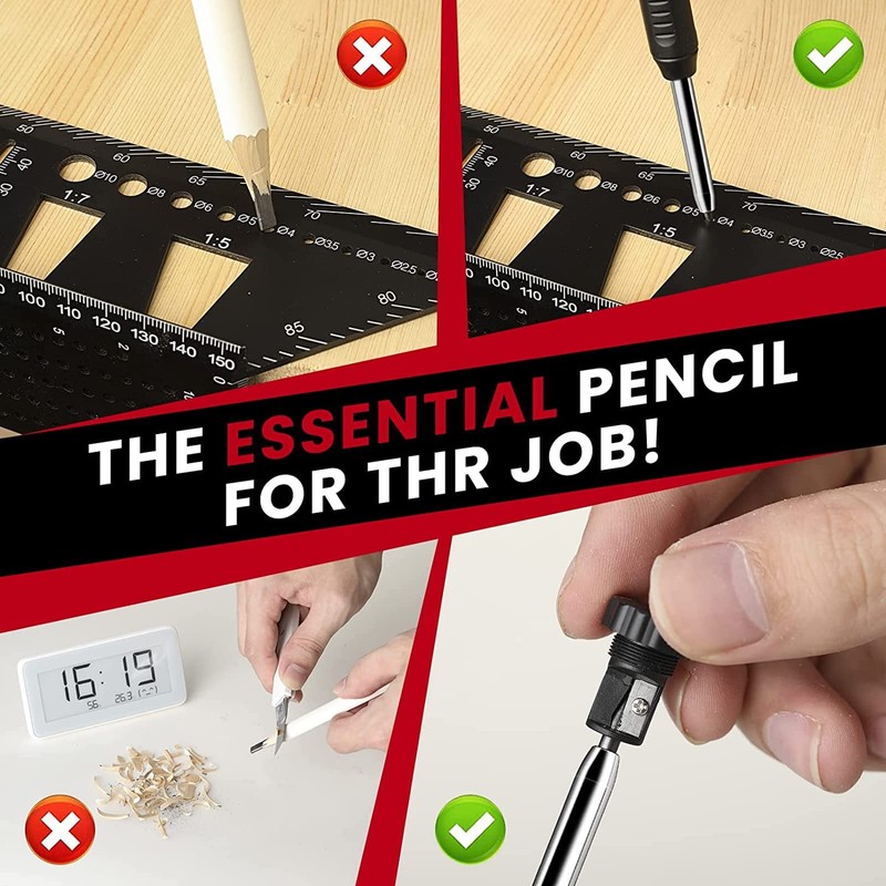 Multi-function Scribing Tool Upgraded, Construction Pencil- Aluminum Alloy Scribe Tool