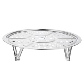 uxcell Stainless Steel Steamer Rack with Stand, 7.9 Inches Pot Steaming Tray for Steamer Cookware Instant Pressure Cooker, Silver Tone