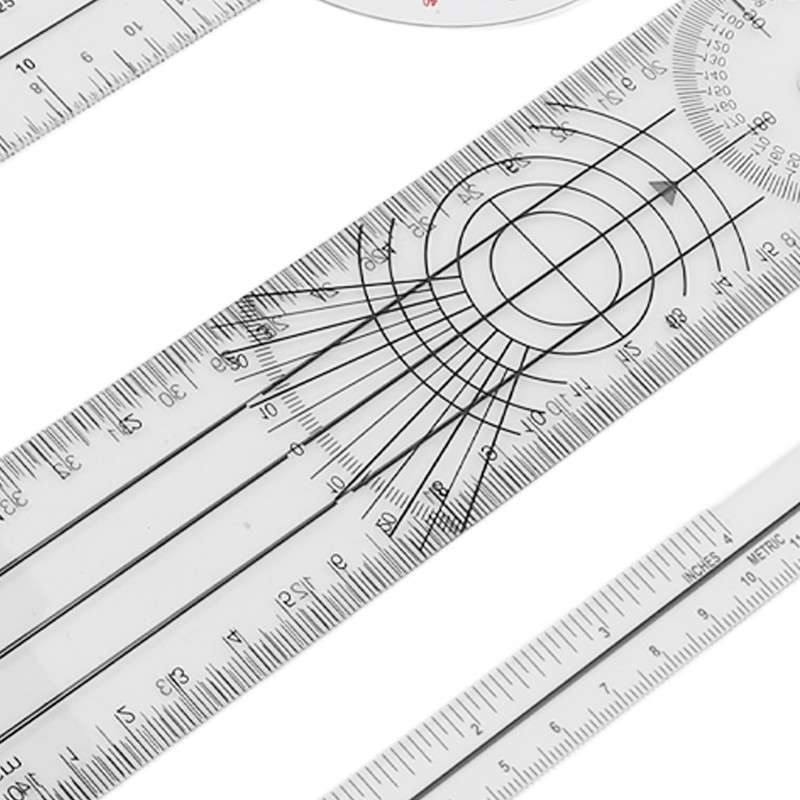 5Pcs Medical Goniometer Transparent Plastic Multifunction Joint Goniometer Set Kit