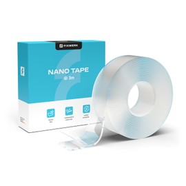 FIXWERK Nano Tape, Double-Sided Nano Tape, Extra Strong, 3 Metre Roll, Removable Tape, Washable & Reusable, Transparent (3 cm x 3 m x 2 mm)