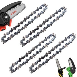 Seamaka 4PCS 4 Inch Mini Chainsaw Chain,4 Inch 1/4" Replacement Guide Saw Chain for Cordless Electric Portable Mini Chainsaw for Wood Branch Cutting O-083-4PCS