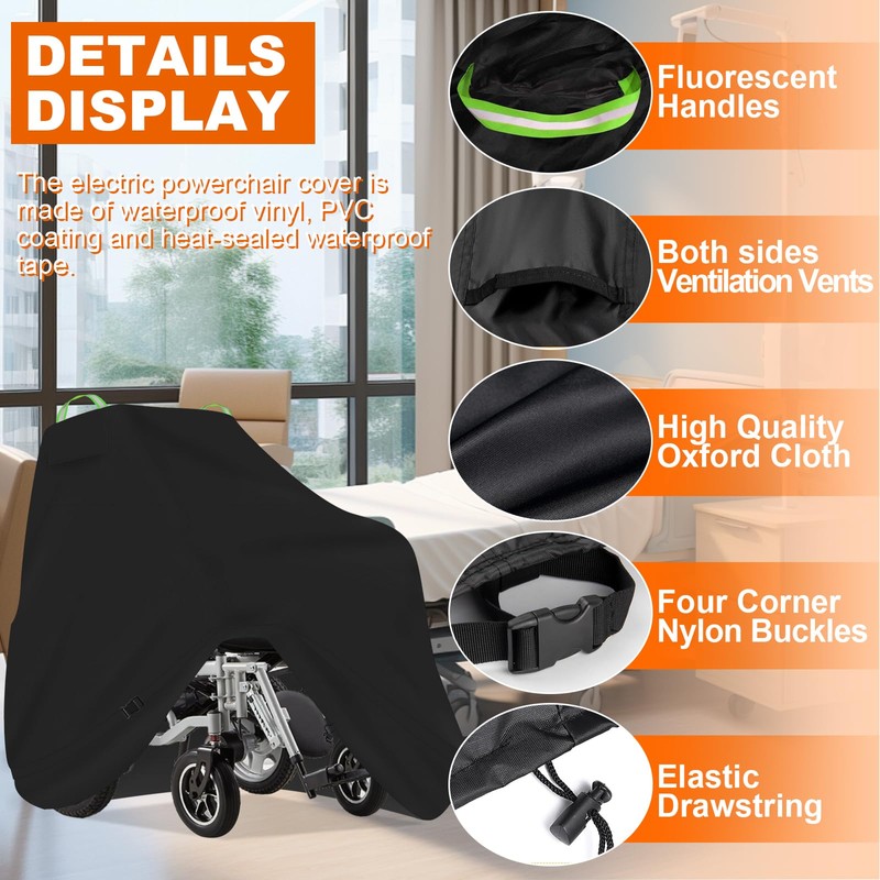 Power Chair Cover,Power Chair Transport Cover,600D Heavy Duty Waterproof Protection
