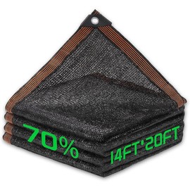 70% Shade Cloth, 14FTx20FT HDPE Mesh Tarp with Reinforced Grommets, Outdoor Sun Shade Net for Greenhouse, , Garden, Pergola, Patio, Chicken Coop (14FT*20FT) - Colour: 20FT*20FT