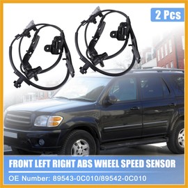 Partuto 2pcs Front ABS Wheel Speed Sensor for Toyota Sequoia 01-07 for Toyota Tundra 00-06 Front Left Right ABS Brake Sensor No.89543-0C010/89542-0C010 W/O Stability Control Replacement