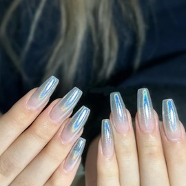 Holographic Mirror Nail Powders Chrome Gold Effect Pure Metallic Dust Sequins UV Gel Nail Chrome Pigment for Nails Art Decoration