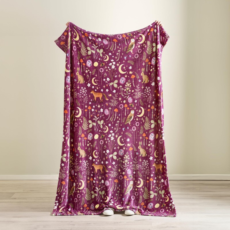 Catherine Lansfield Enchanted Twilight Animals Cosy Fleece 130x170cm Blanket Throw