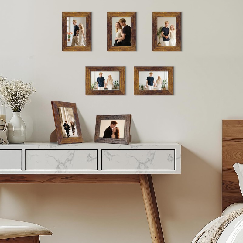 PETAFLOP 5x7 Frame Rustic Picture Frames Fits 5 by 7
