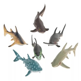 HOWBOUTDIS Six Piece Shark Set – Realistic Looking Ocean Sharks – Great for Party Favors