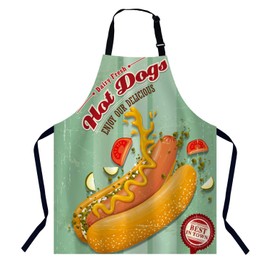 BGBDEIA Vintage Hotdog Poster Chefs Apron, Cooking and Baking Apron for Men and Women, Kitchen Apron, Butchers Apron, BBQ & Catering Bibs