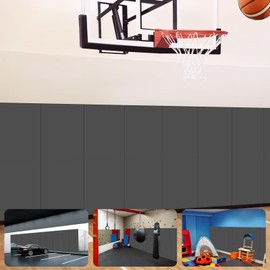 VANCL 72" Wall Padding Grey Wall Mats for Gym 2x6 Wall Pad Gym Pads Wall Protection Safety Wall Padding Waterproof Gym Mats for Walls 6' for Baby’s Safety(72" L x 20" W x 2" T)