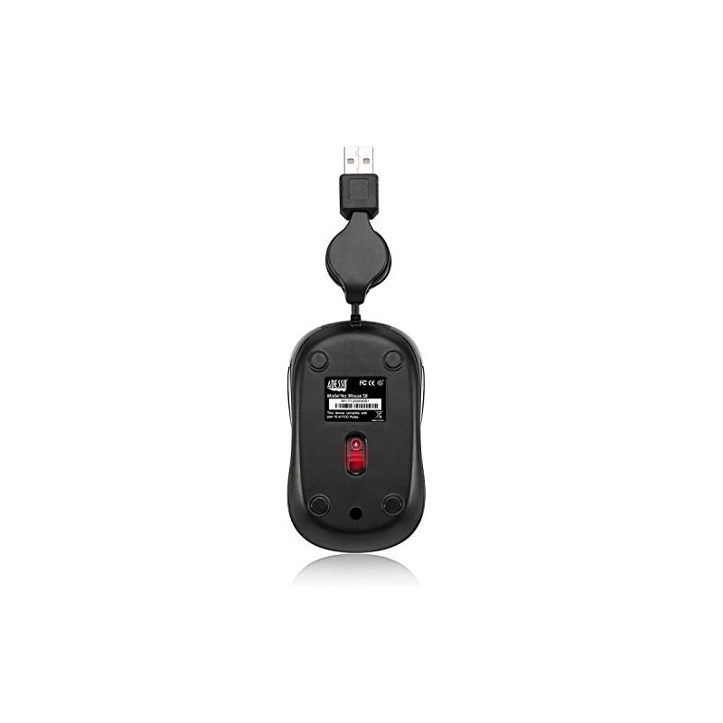 Adesso Ergonomic iMouse S8 - Retractable Optical USB Mouse (Blue)