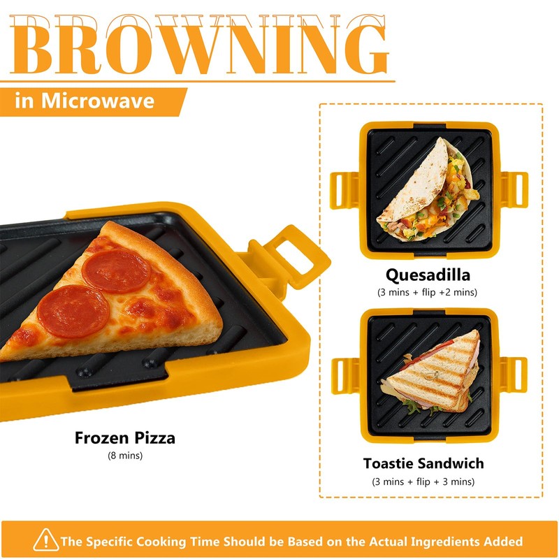 Microwave Crispy Sandwich Maker - 5.5" Non-Stick Panini Press with