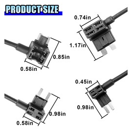 DUSCOKE 8PCS 4 Types Add-a-Circuit Fuse Tap Kit, 12V ATO ATC ATM APM Fuse TAP Adapter, Standard & Mini & Micro2 & Low Profile Mini Blade Fuses Holder for Boat, Car, Truck
