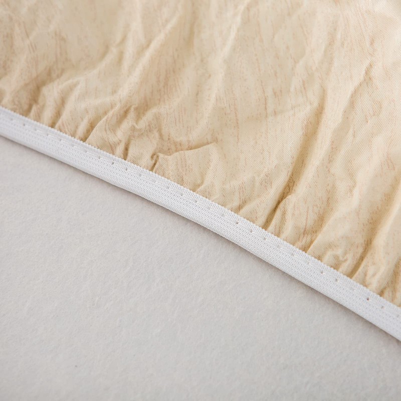 LIBERECOO Oval Fitted Vinyl Tablecloth - Cream Wood - Fits
