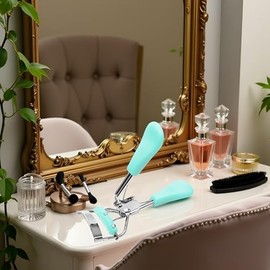 Pestañas postizas de moda, rizador de pestañas con clip de peine para mujer, herramienta de belleza con agarre cómodo                                 