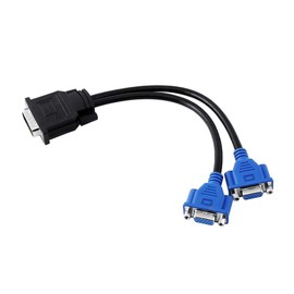 Cable De Conexión VGA Splitter Adapter Cable, 25cm Pure Copper DMS-59 Pin Macho a 2 VGA Cable Adaptador Splitter Hembra De 15 Pin para Monitor, Tarjetas De Video De Computadora