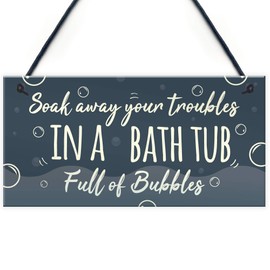 RED OCEAN Bath Tub Bathroom Decor Toilet Door Sign Nautical Wall Sign Chic Home Plaque Friendship Gift