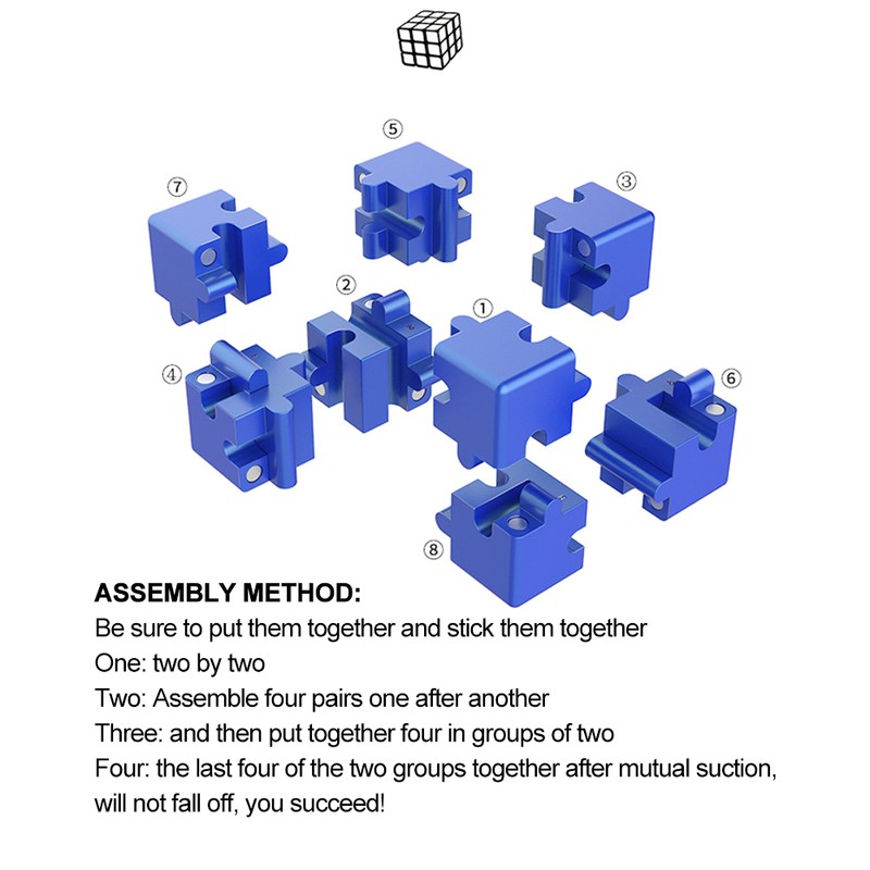 3D Quadrate Shape Decompression Toy Assemble Logical Thinking Educational ToyBlue