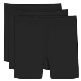 srclo Girls Cycling Shorts Age 5-13 Teen Kids Cotton PE Dance Cycle Gymnastic Breathable Under Dress Short for Girl 3 Pack Black