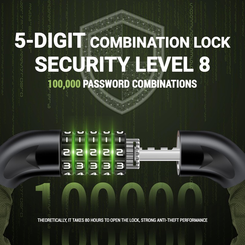 Looxmeer Bike Lock, Olive Green