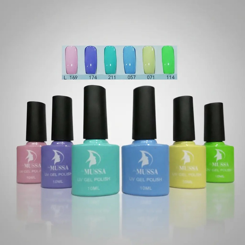 Gel Semipermanente Gama De 6 Piezas Marca Mussa Para Uñas