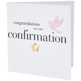 Claire Giles Toast Confirmation Girl Card, White|Grey, 150 mm x 150 mm