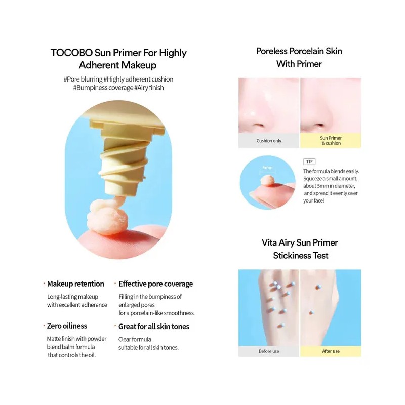 Tocobo Vita Airy Sun Primer Spf50 Protector Solar