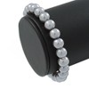 Avalaya 8mm Grey Pearl Style Single Strand Bead Flex Bracelet