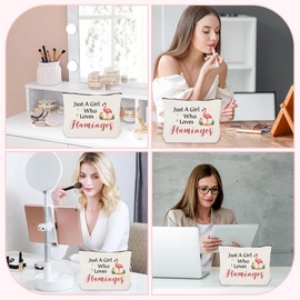 LSVGSAK Flamingo Lovers Cosmetic Makeup Bag Gifts for Women Girl Travel Toiletry Pouch Birthday Christmas Animal Lover Flamingo Themed Gifts for Daughter Girlfriend Teens Bestie Friend Wife Sister