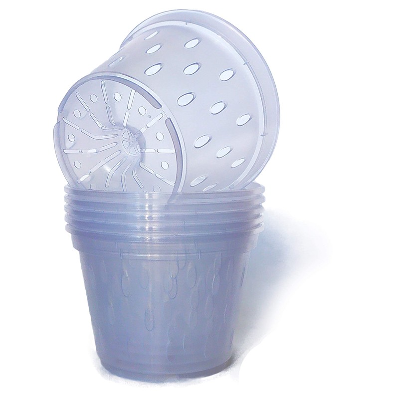 ZIRKA Clear Orchid pots with Holes Plastic Flower Planter 5.5