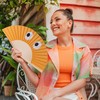 Fisura Hand Held Fan with Eye-Catching Orange Eye Pattern Modern