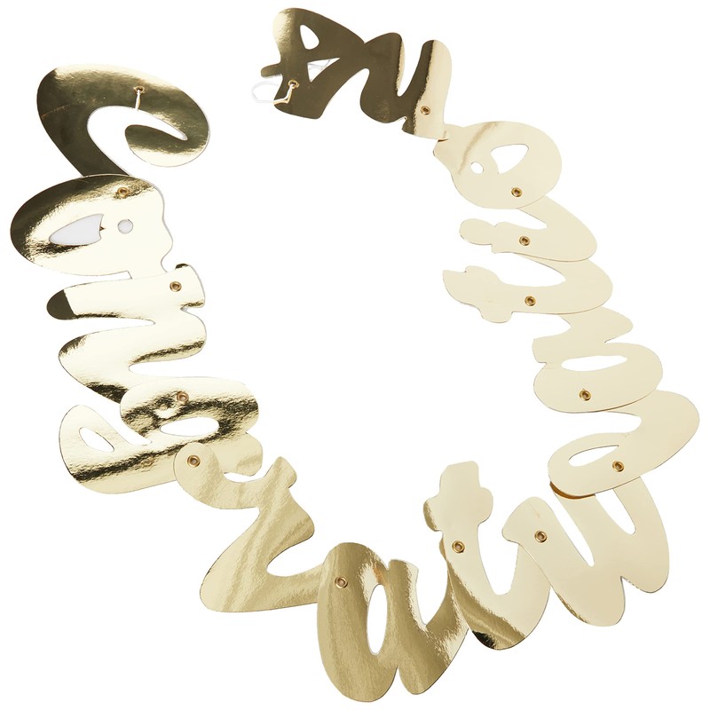 unipue congruations metallic banner 106cm gold