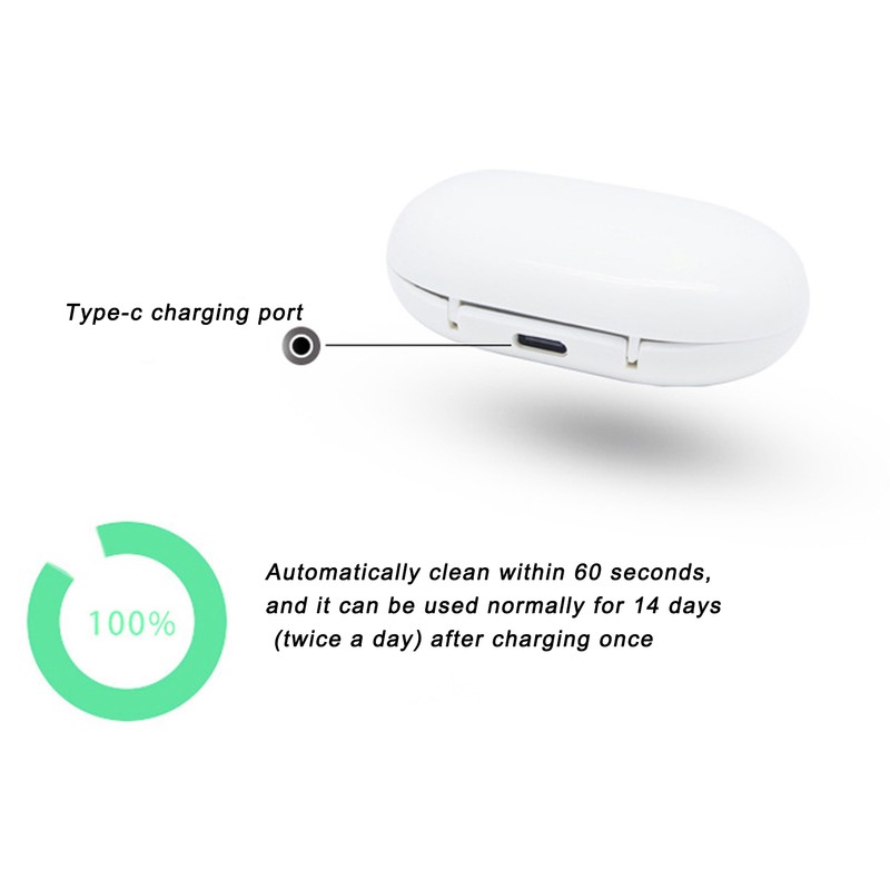 UVC Toothbrush Cleaner Box Mini Portable Travel USB Ultraviolet Cleaning