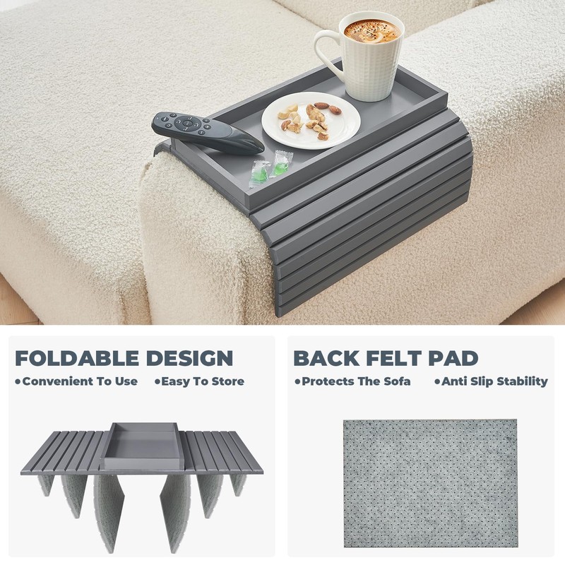 LOVYANXUE Bamboo Sofa Arm Tray, Anti Falling Couch Arm Tray