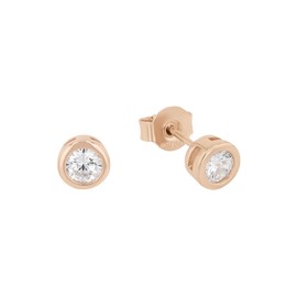 s.Oliver Stud earrings Women Ear jewelry, with Zirconia synth., 6 cm, Rosé, Comes in jewelry gift box, 9933549