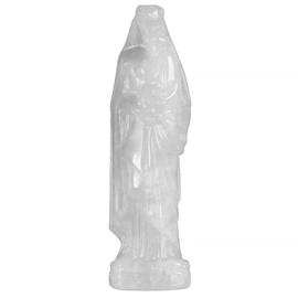 TUMBEELLUWA Clear Quartz Crystal Madonna and Child Statue Virgin Mary Holding Baby Jesus Statue Figurine Religious Christian Catholic Decor for Church Home Office